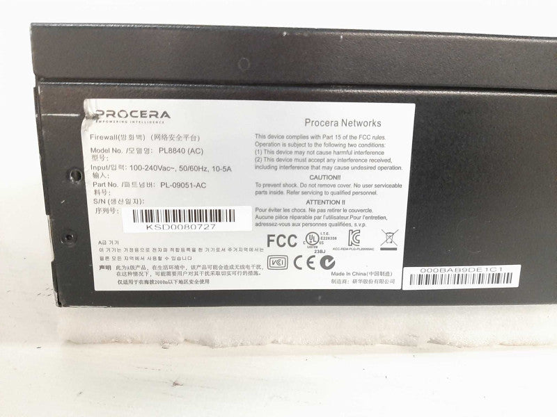 Procera Packetlogic PL8840 firewall READ $