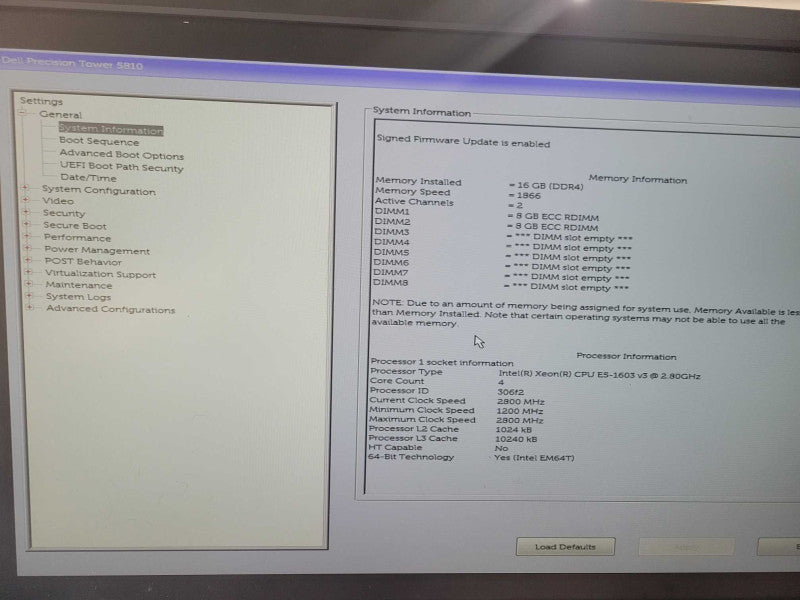 Dell Precision T5810, Xeon E5-1603v3 2.8GHz, 16GB, 2x HDD Trays, NVS310 GPU  _