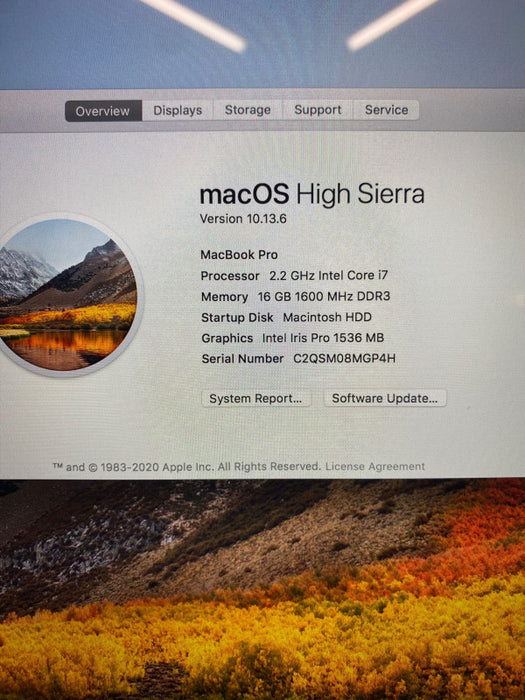 Apple MacBook Pro Mid 2015 i7-4770HQ Intel Iris Pro 1536MB 16GB RAM 256GB SSD