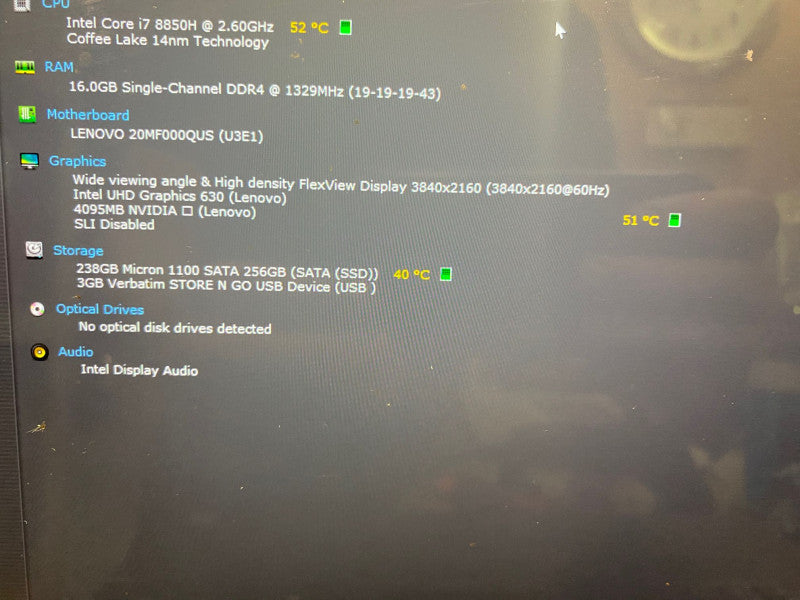 Lenovo ThinkPad X1 Extreme i7-8850H 4K Touch GTX1050Ti 4GB 16GB RAM 256GB SSD