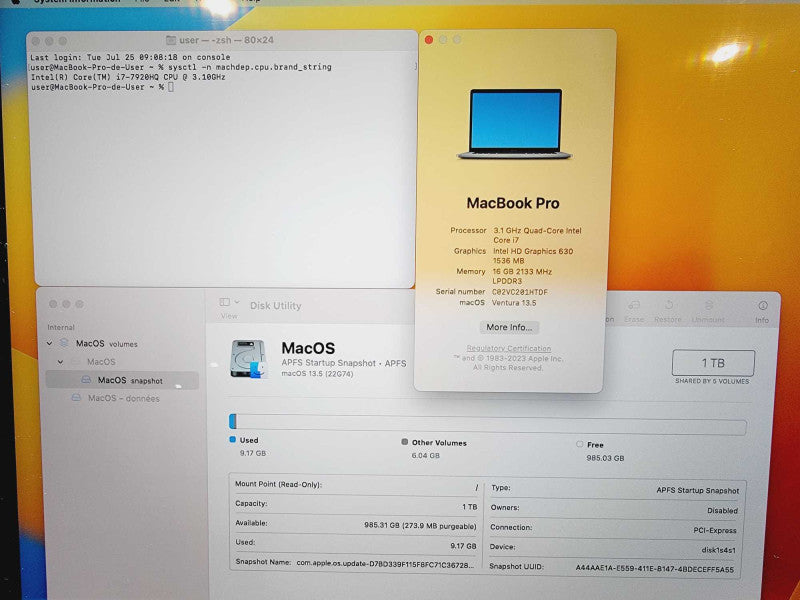 Apple Macbook Pro 2017 15\\" Core i7-7920HQ @ 3.1GHz 16GB DDR3 1TB SSD Radeon 560 4GB (