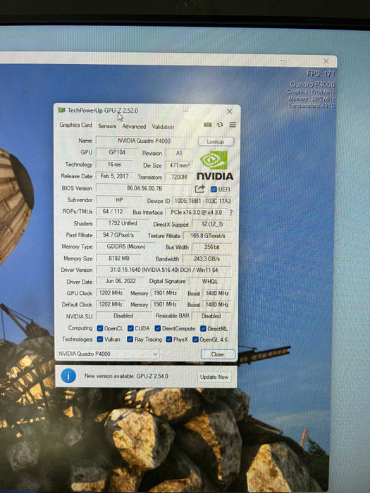 NVIDIA Quadro P4000 8GB Graphics Card  -