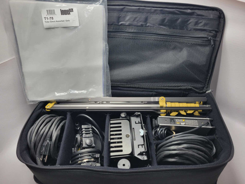 Lowel Omni/Lowel V Light Kit W/ 3 Lights, Power Cord, 3x Omni Stands _