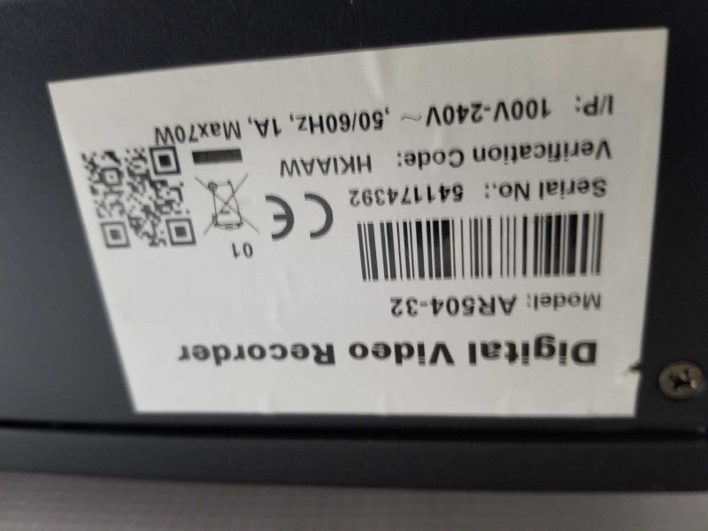 Embedded Net DVR AR504-32 32 Channel 1080P Factory Reset to Default #