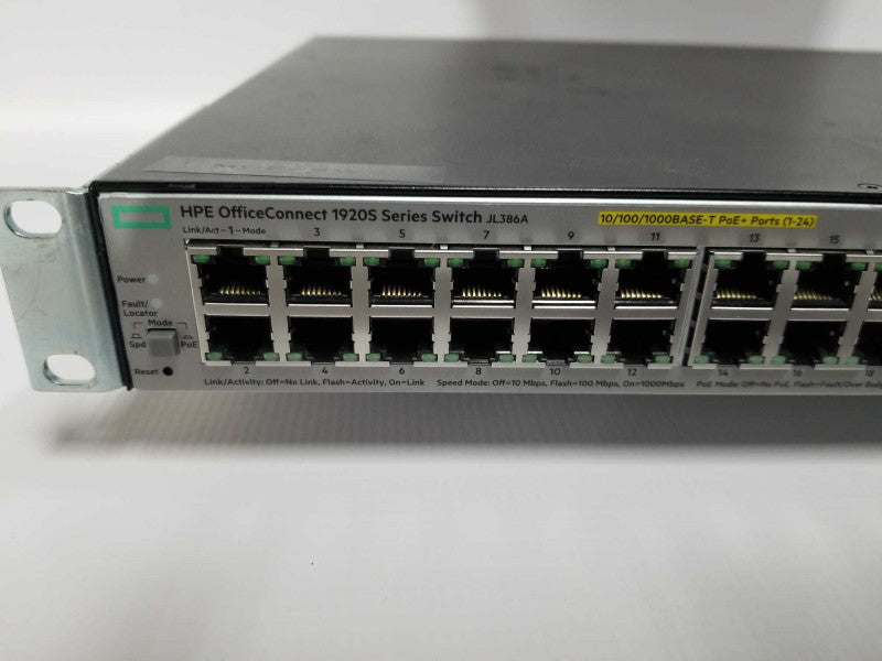 HPE OfficeConnect 1920S Series Switch JL386A gigabit POE+ 1~24 fact reset #