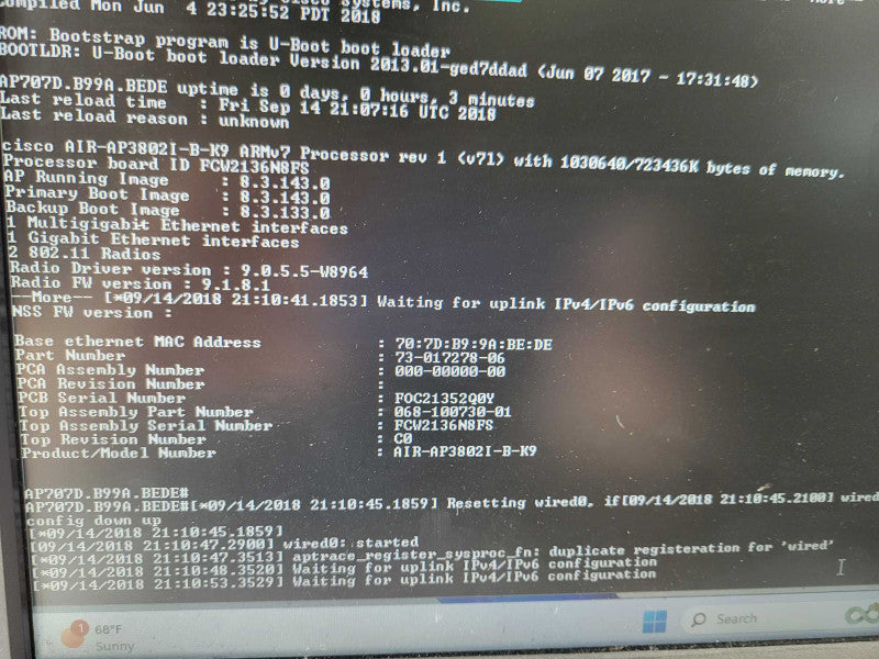 Cisco AIR-AP3802I-B-K9 Aironet 3802 Series Access Point _