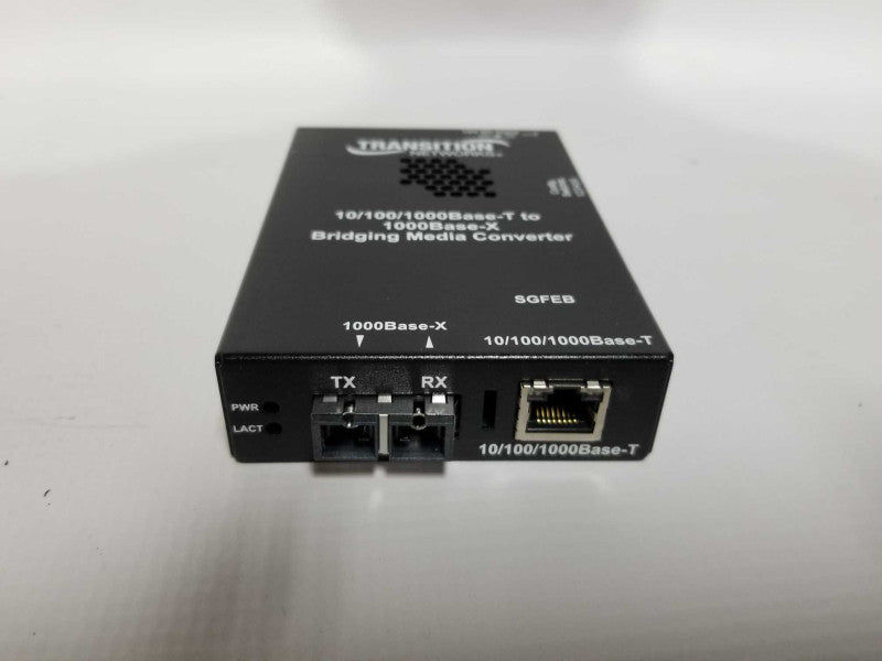 Transition Networks 10/100/1000Base-T To 1000BASE-X Converter SGFEB1014-120 #