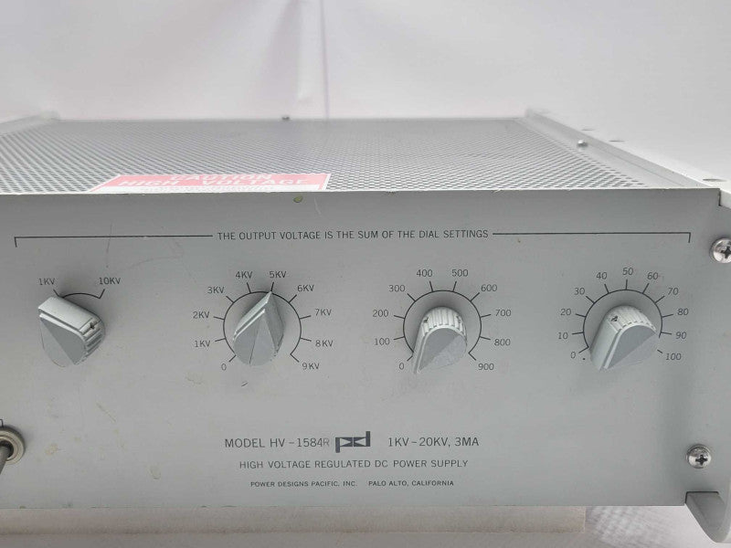 Power design pacific HV-1584R PD High Voltage regulated DC Power supply, READ _