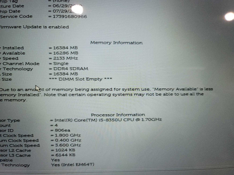 Dell Latitude 5490 i5-8350U, 16GB DDR4, 256GB SSD No OS Î²