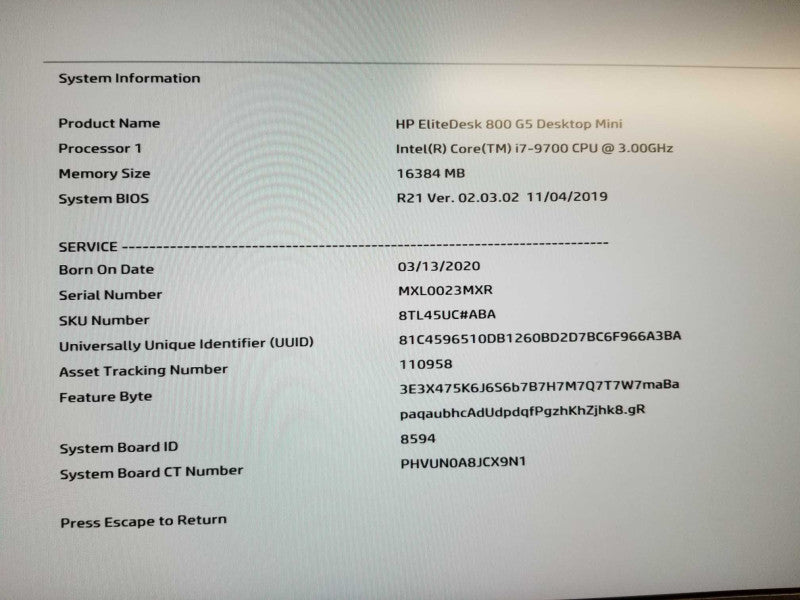 HP EliteDesk 800 G5 SFF i7-9700  @ 3.00ghz / 16gb ram / 512gb NvME SSD #