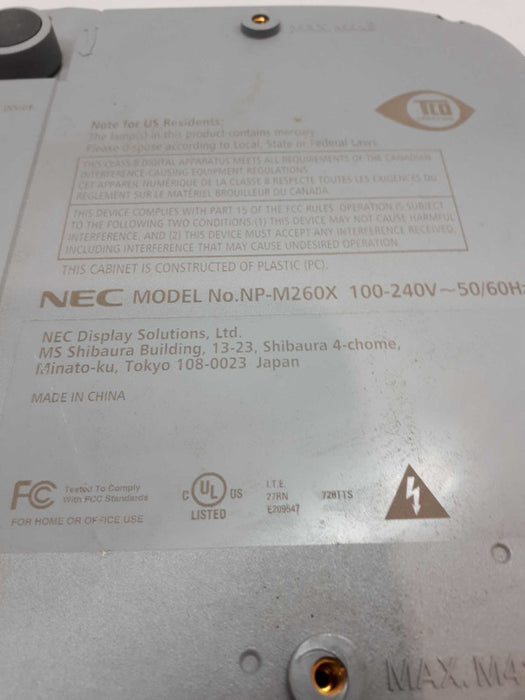 NEC NP-M260X LCD HDMI Projector - 2,600 LUMENS XGA LAN AND ON-BOARD AUDIO &