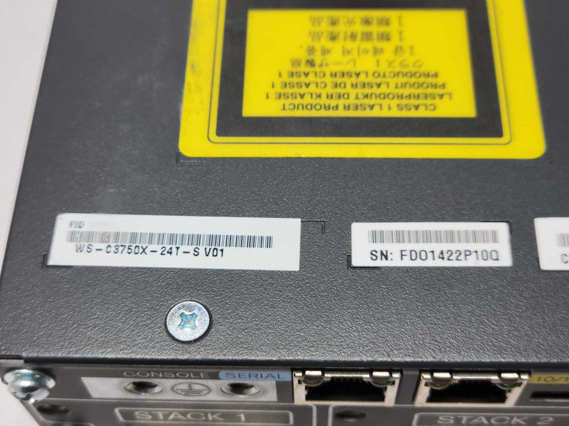 Cisco Catalyst WS-C3750X-24T-S 24-Ports Gigabit Switch w/ 2x PSU, READ _