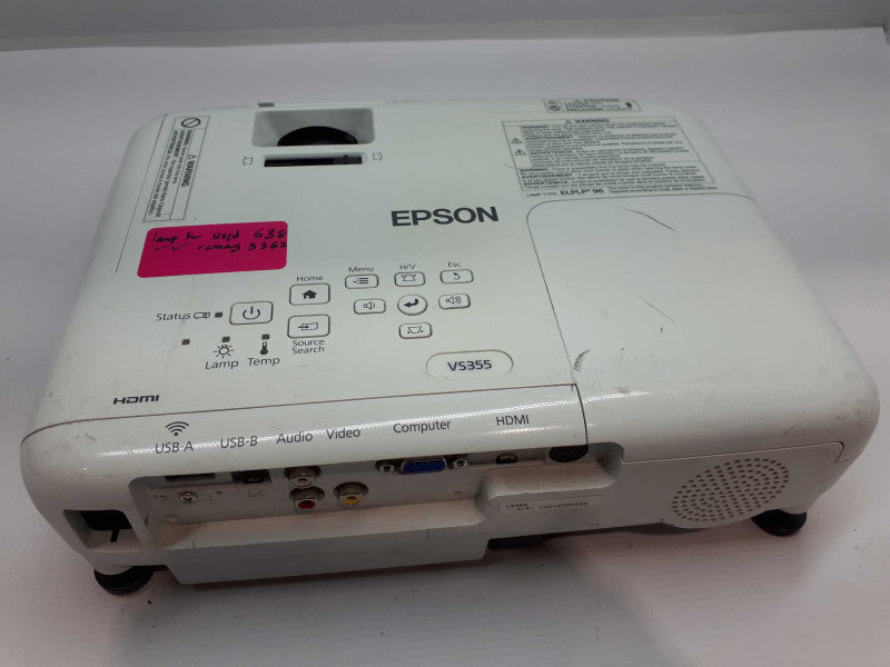 EPSON H840A WHITE 3LCD  PROJECTOR VS355 &