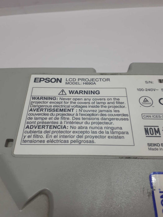 EPSON PROJECTOR H690A WXGA 3000 LUMENS 3LCD &