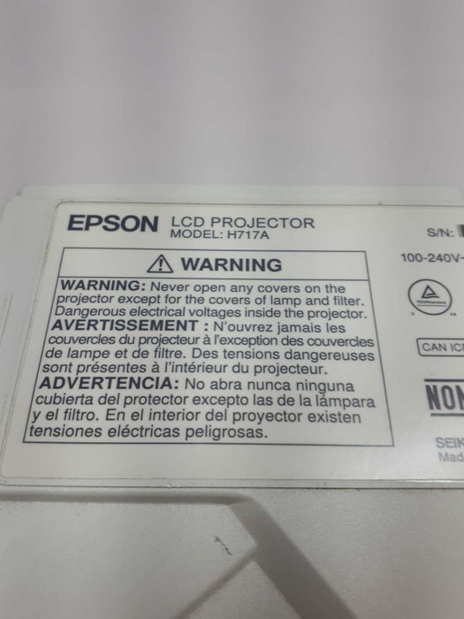 Epson VS340 XGA 3LCD Projector 2800 Lumens h717a &