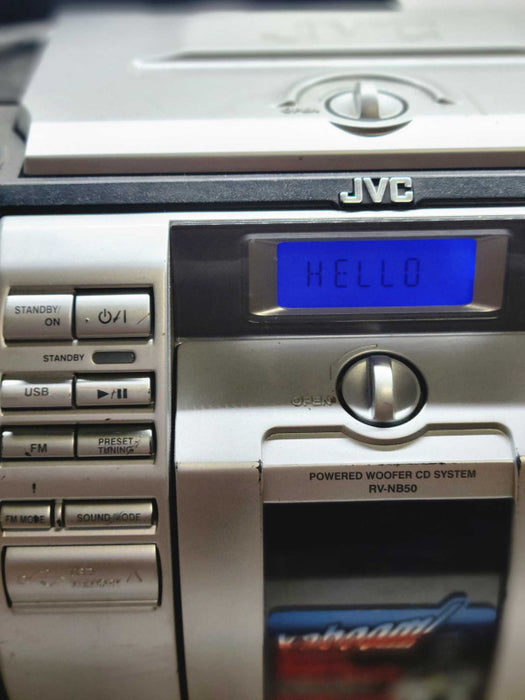 JVC RV-NB50 Boombox with powered woofers, Radio, USB IPod CD (READ)