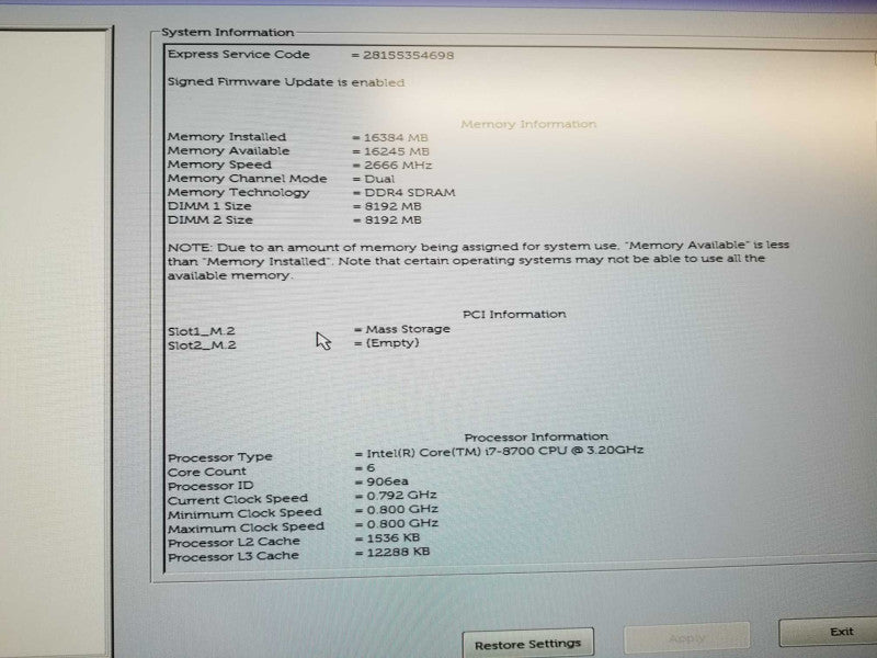 Dell Optiplex 7060 SFF i7-8700 @ 3.20ghz / 16gb ram / 256 gb NvME SSD #