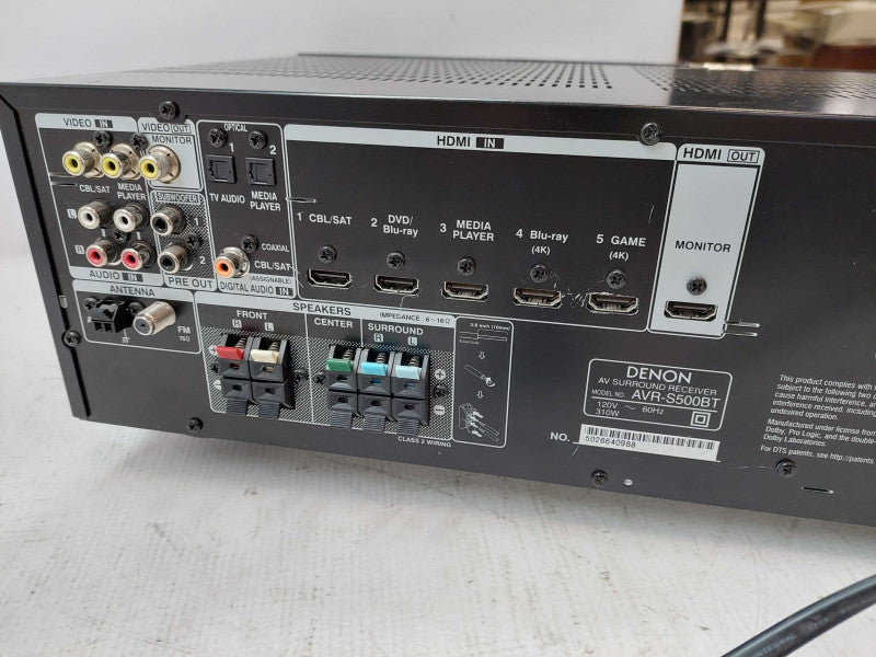 Denon AV Surround Receiver Model: AVR-S500BT