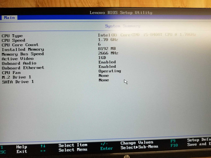 Lenovo ThinkCenter M720Q SFF i5-8400T @ 1.70ghz / 8gb ram / 256gb NvME SSD #