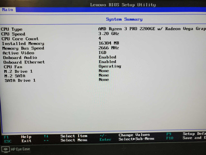 Lenovo Thinkcenter M715q - Ryzen 3 2200GE w/ Radeon Vega @ 3.2 GHZ 16GB DDR4 Q
