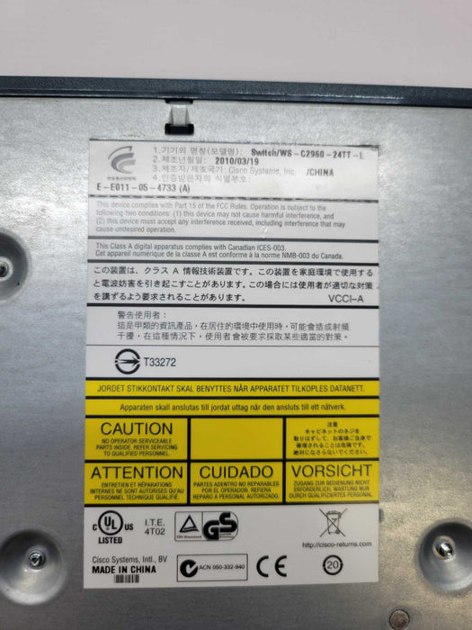 Cisco 2960 Series 24 Ports Switch WS-C2960-24TT-L