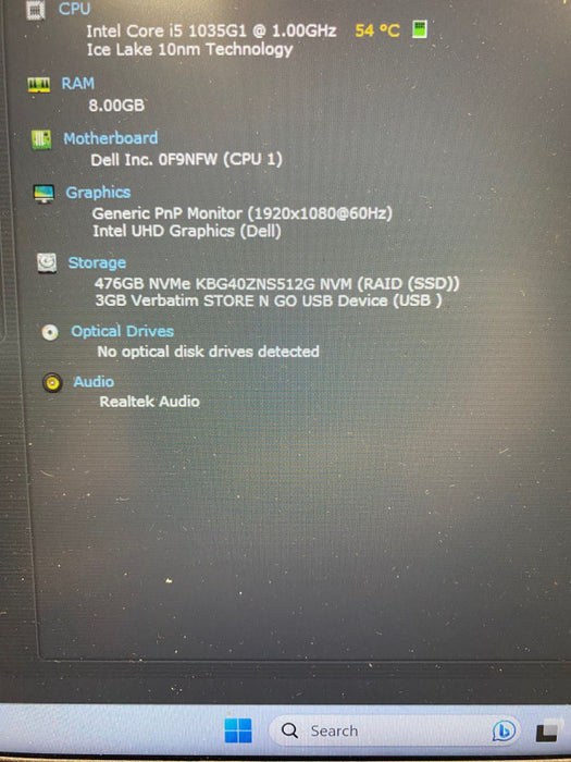 Dell Inspiron 3493 Laptop Intel Core i5-1035G1 8 GB 512 GB SSD RAM READ!