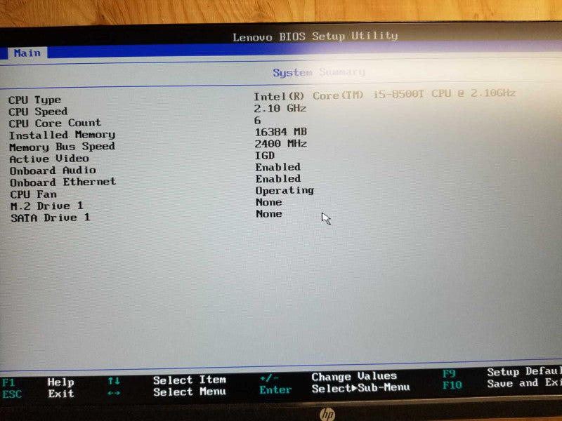 Lenovo ThinkCenter M920q i5-8500T @ 2.10ghz / 16gb ram / 256gb NvME SSD #