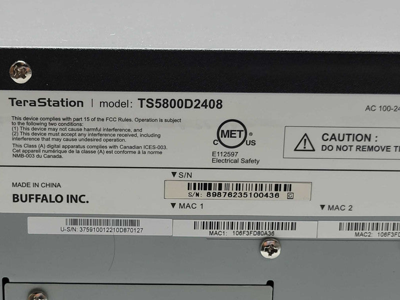 Buffalo TeraStation TS5800D2408 8-Bay NAS with 7x 2TB and 1x 4TB HDDs, Read _