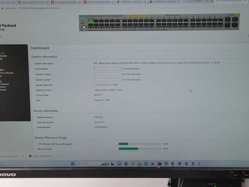HPE OfficeConnect Switch 1920S 48G 4SFP PPoE+ (370W) JL386A _