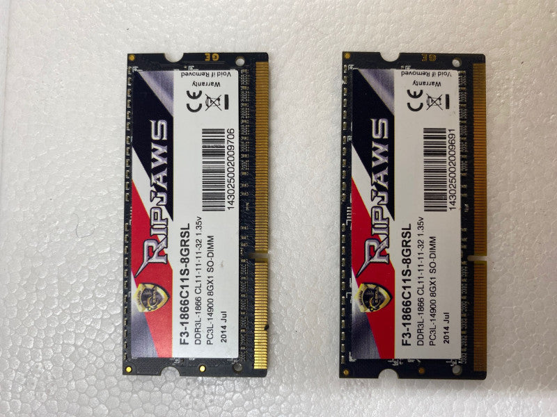 G.SKILL Ripjaws 16GB Kit 2x8GB DDR3L 1866MHz PC3L-14900S 1.35V Laptop Memory