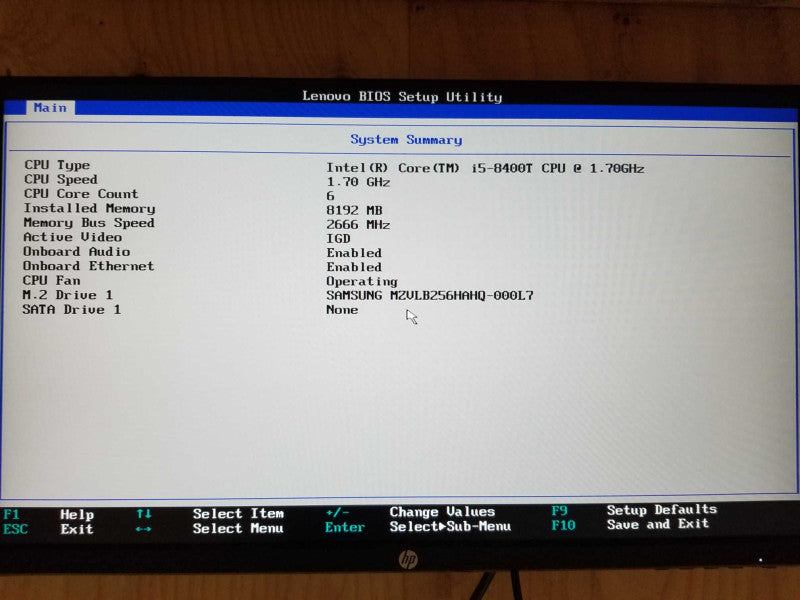 Lenovo Thinkcenter M720q i5-8400T @ 1.70ghz / 8gb ram / 256Gb NvME SSD #