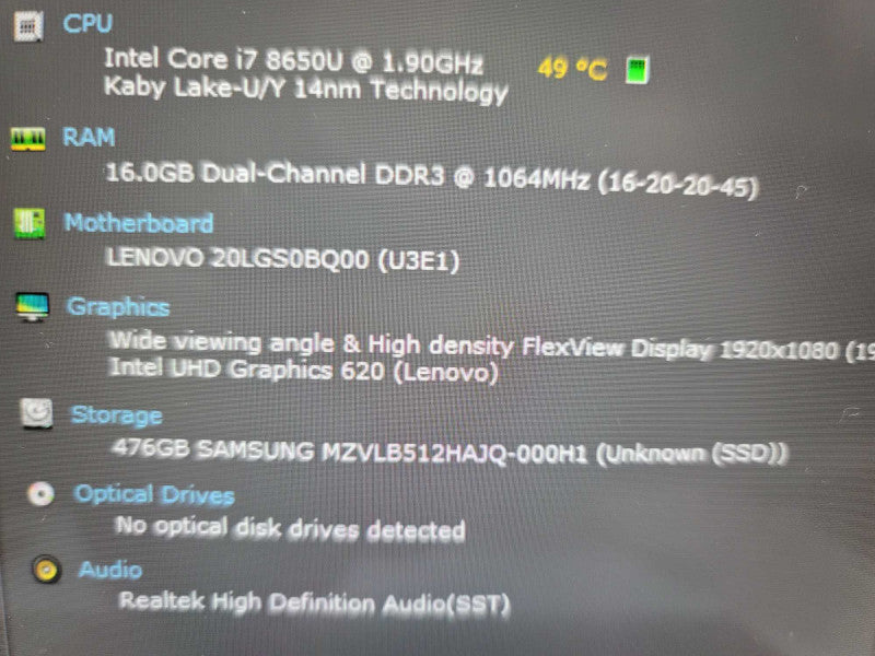 Lenovo ThinkPad X1 Yoga 3rd Gen i7-8650U, 16GB DDR4, 512GB SSD **READ Î²