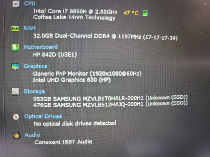HP ZBook 17 G5 i7-8850H, 32GB DDR4, 512GB + 1TB SSD Î²