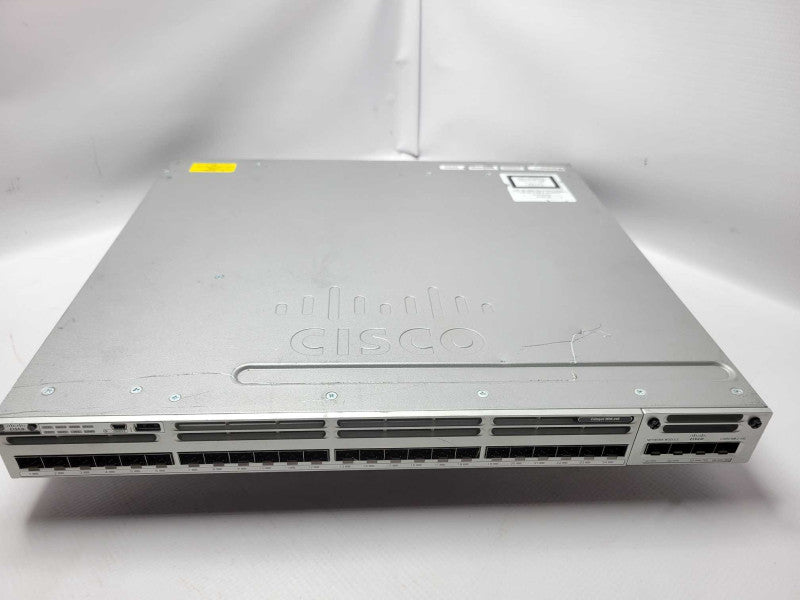 Cisco WS-C3850-24S-S 24-Port Gig SFP Switch w/ C3850-NM-2-10G, 2x PSU SEE Q_