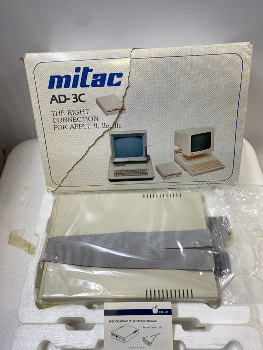 Vintage Mitac AD-3C External 5.25\\" Floppy Drive for Apple II
