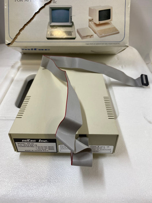 Vintage Mitac AD-3C External 5.25\\" Floppy Drive for Apple II