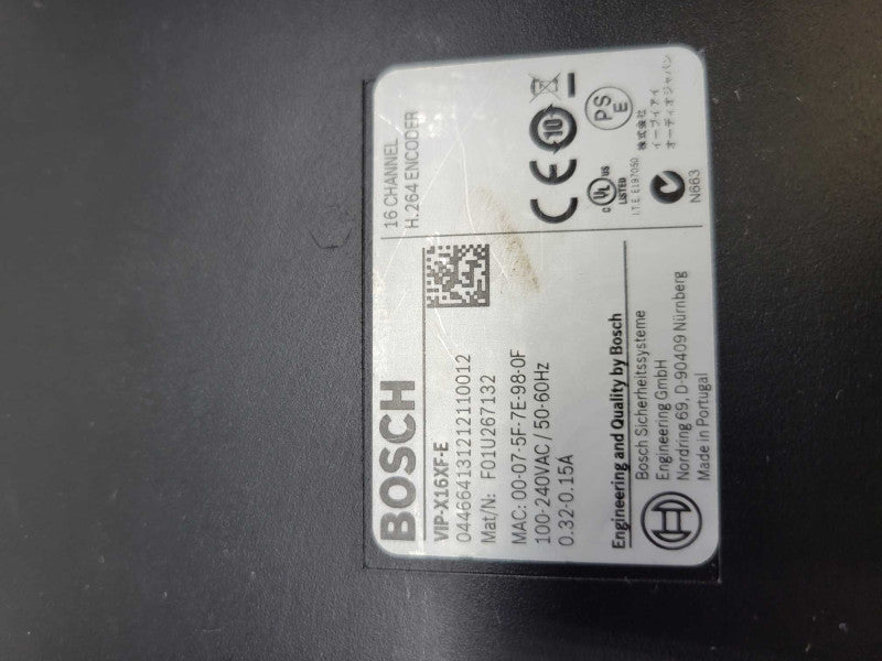 Bosch VIP-X16XF-E 16 Channel H.264 Dual Streaming Video Encoder