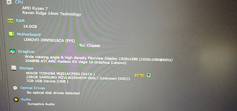 Lenovo ThinkPad E595 Ryzen 7, 16GB DDR4, 2048MB ATI  512GB HDD + 256GB M.2  !