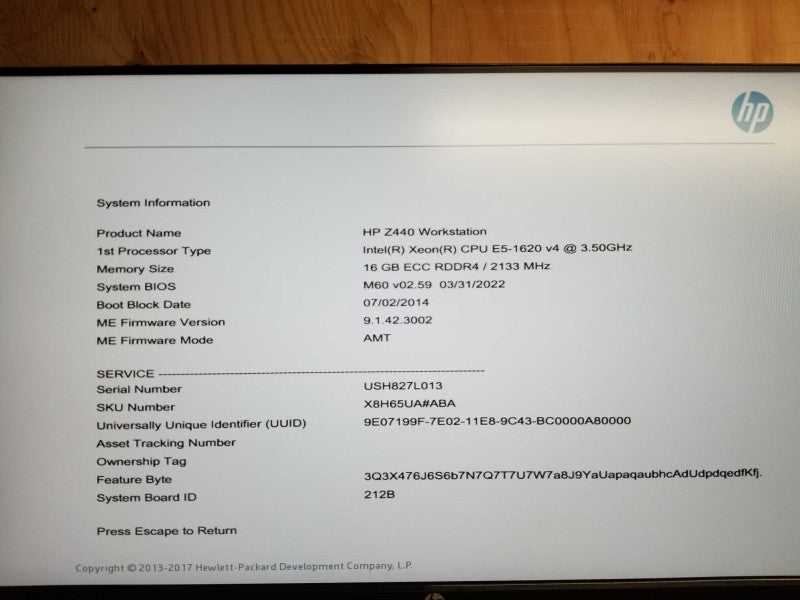 HP Z440 workstation Xeon E5-1620 V4 @ 3.50ghz / 16gb ram / FirePro V7900 GPU #