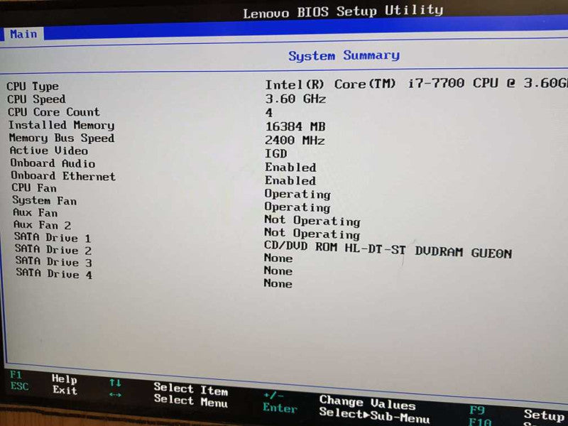 Lenovo ThinkCentre M910t Core i7-7700 CPU @ 3.60Ghz 16GB PC4 Q