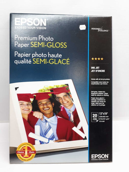 Epson Premium Semi-Gloss Photo Paper Super B A3 S041327 13\\"x19\\" 10 Sheets &