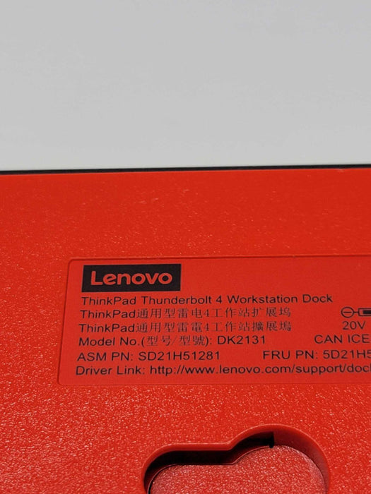 Lenovo ThinkPad Thunderbolt 4 Workstation Dock w/ Power Adapter