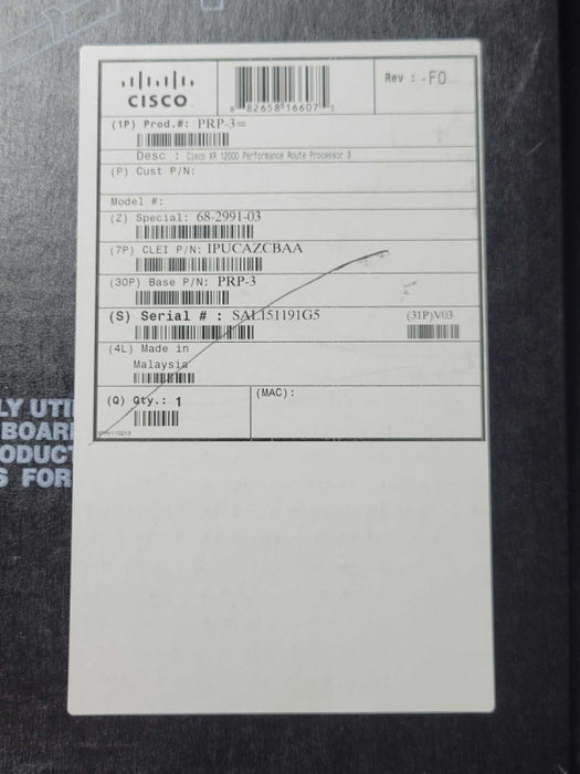 CISCO PRP-3 Cisco XR 12000 Performance Route Processor 3 _