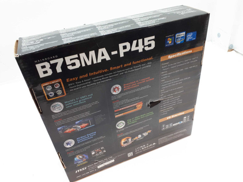 MSI B75MA-P45 Motherboard LGA 1155 Intel Core 2th/3th i3/i5/i7/Xeon/Pentium D &