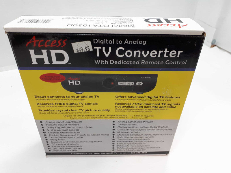 Access HD Digital to Analog TV Converter Dedicated Remote Control DTA1080D Q&