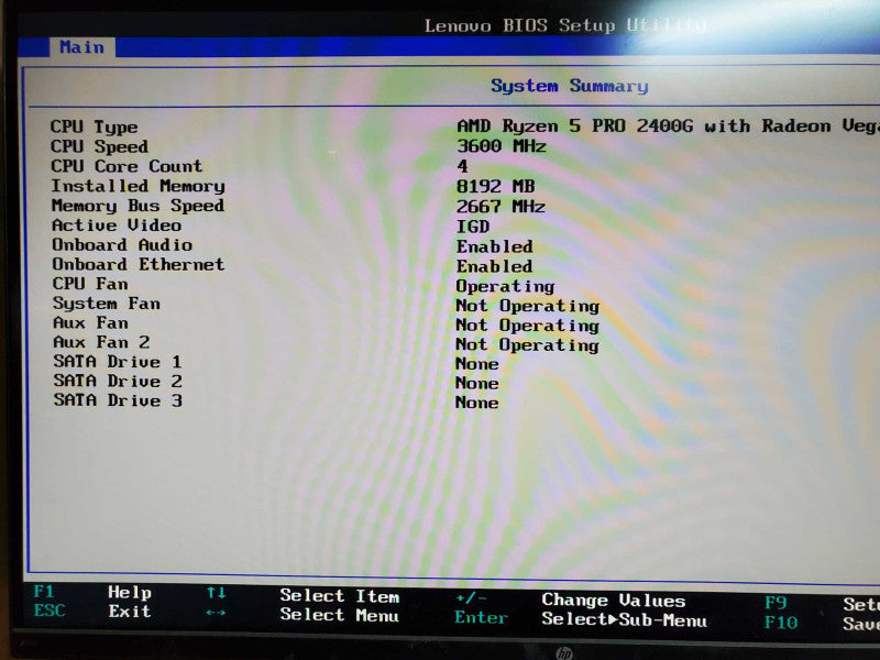 Lenovo ThinkCenter M725s - AMD Ryzen Pro 2400G with Vega Graphics @ 3.60 GHZ
