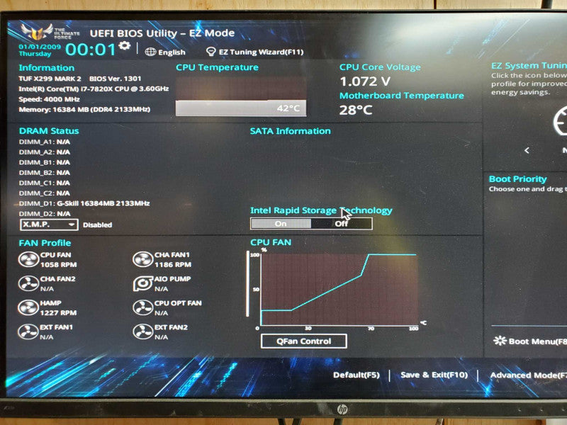 Custom PC - Intel i7-7820X @ 3.60 GHZ 16GB DDR4 GT710 1GB, 850W PSU