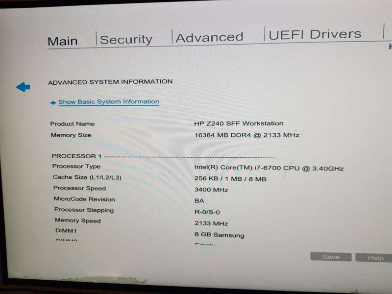 HP Z240 SFF Workstation Intel i7-6700 CPU @ 3.40GHz 16GB