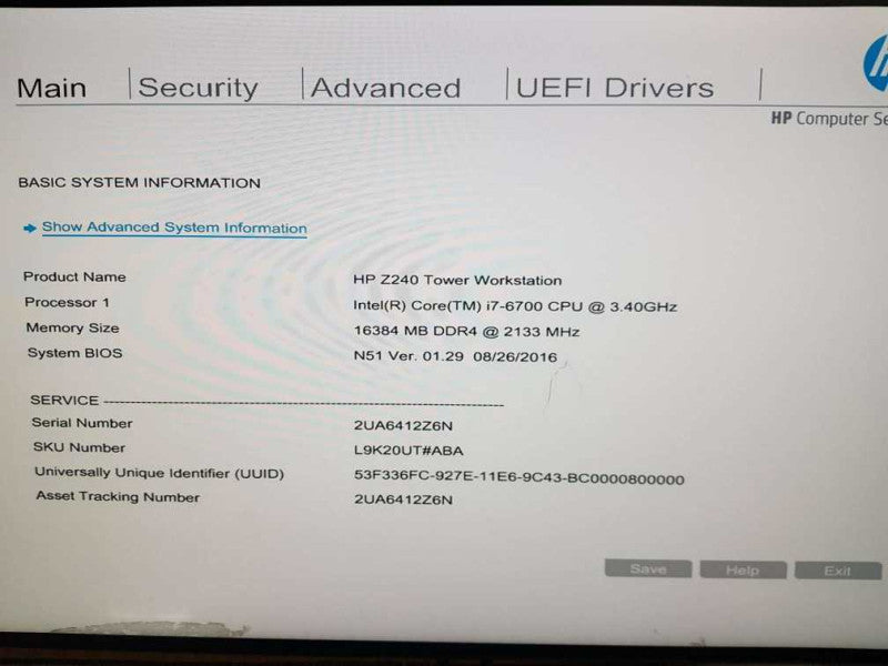 Hp Z240 Tower Workstation, i7-6700 CPU @ 3.4Ghz, 16Gb Ram