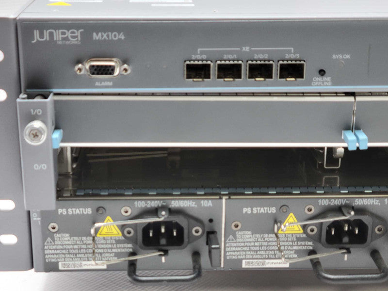 Juniper MX104 CHAS-MX104-S-A with 2x PSU and 2x Master IPUCBEWCAA READ _